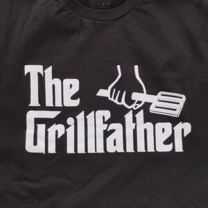 Black "The Grillfather" Graphic T-Shirt -  XXL - Perfect For Pun-Lovers